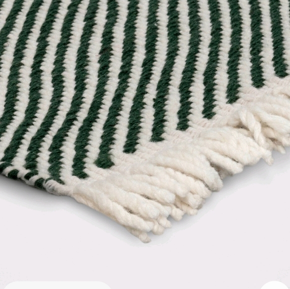 Threshold Indoor Handmade Flat Pile Rug, Green Area Rug, Bathroom Kitchen Rug - Picture 4 of 5